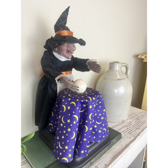 Vintage 1994 GEMMY Animated Fortune Teller Witch Halloween Motionette W Orig Box - Picture 9 of 10